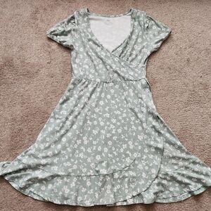 No Boundaries Sage Floral Midi Dress